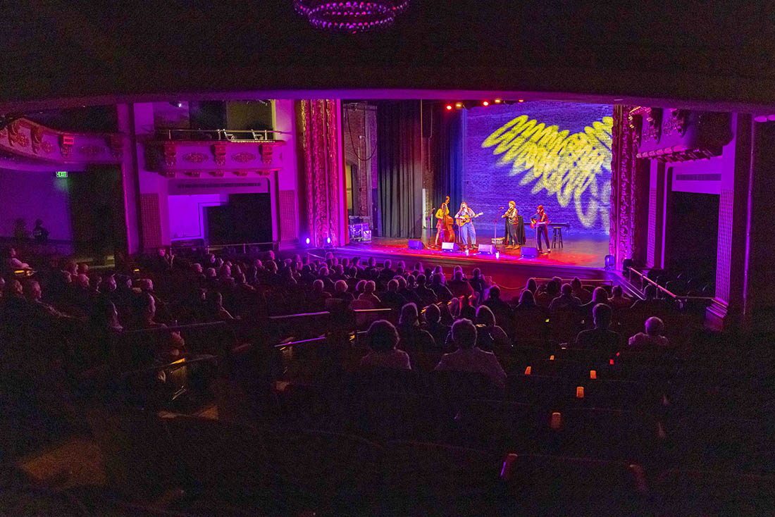 inside a theatre watching a show