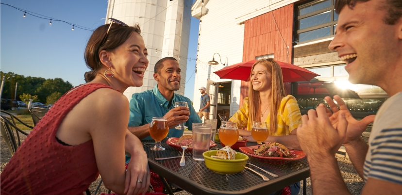 friends dining out