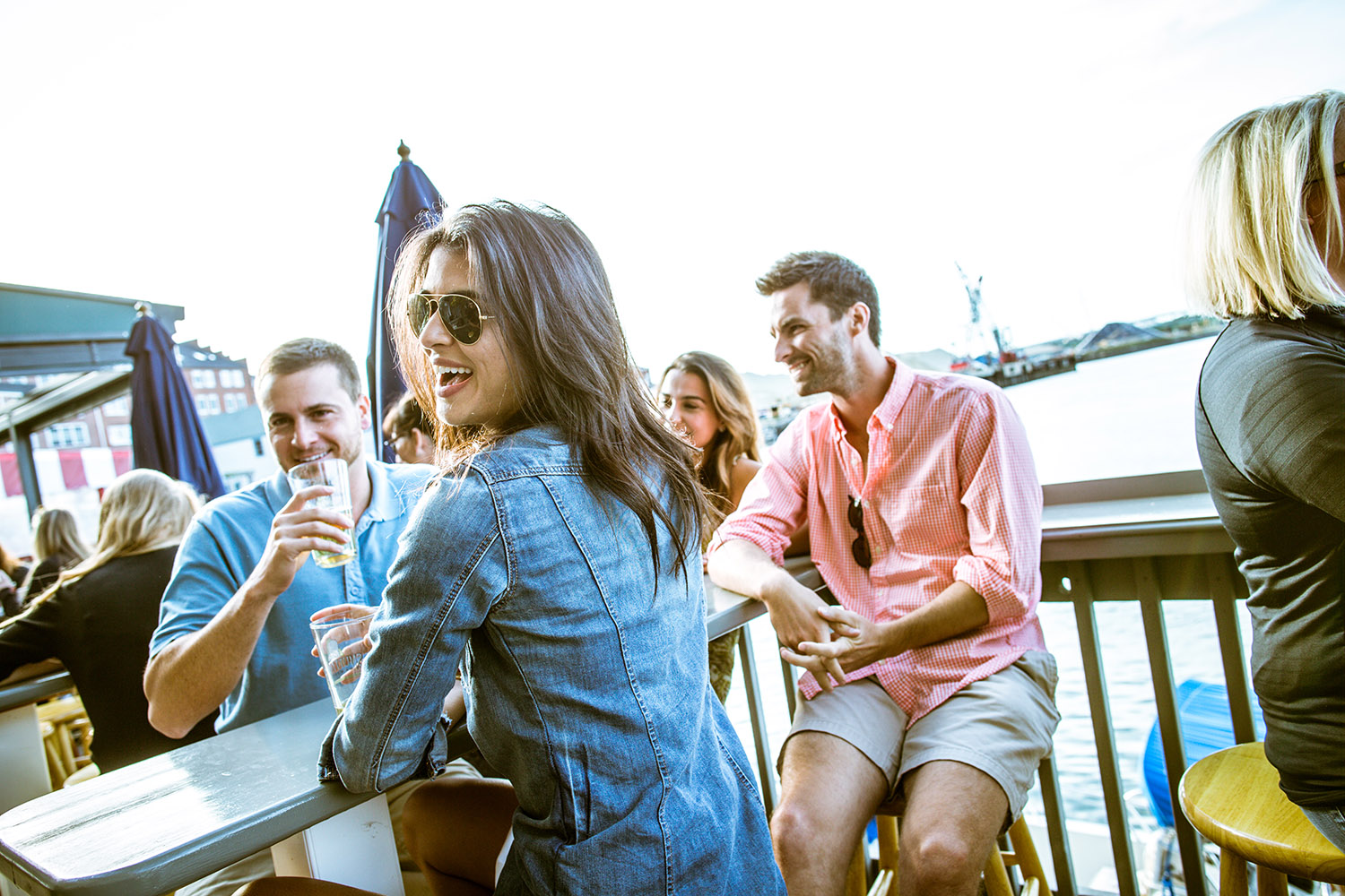 A group of friends eating at a restaurant