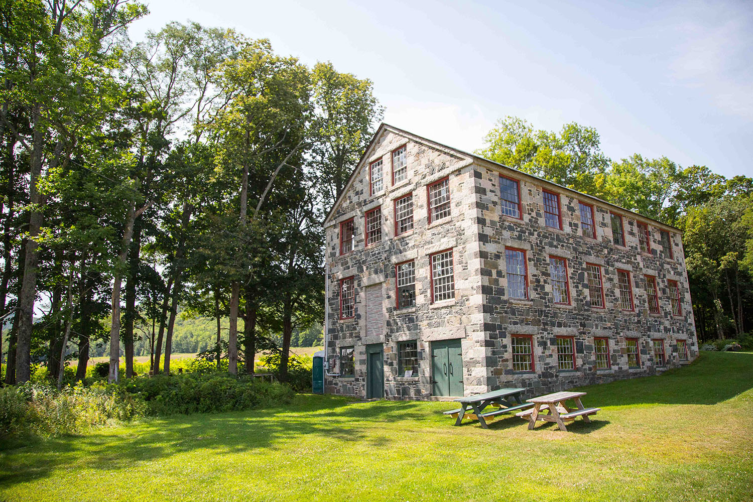 outside an old historical house in shaker village