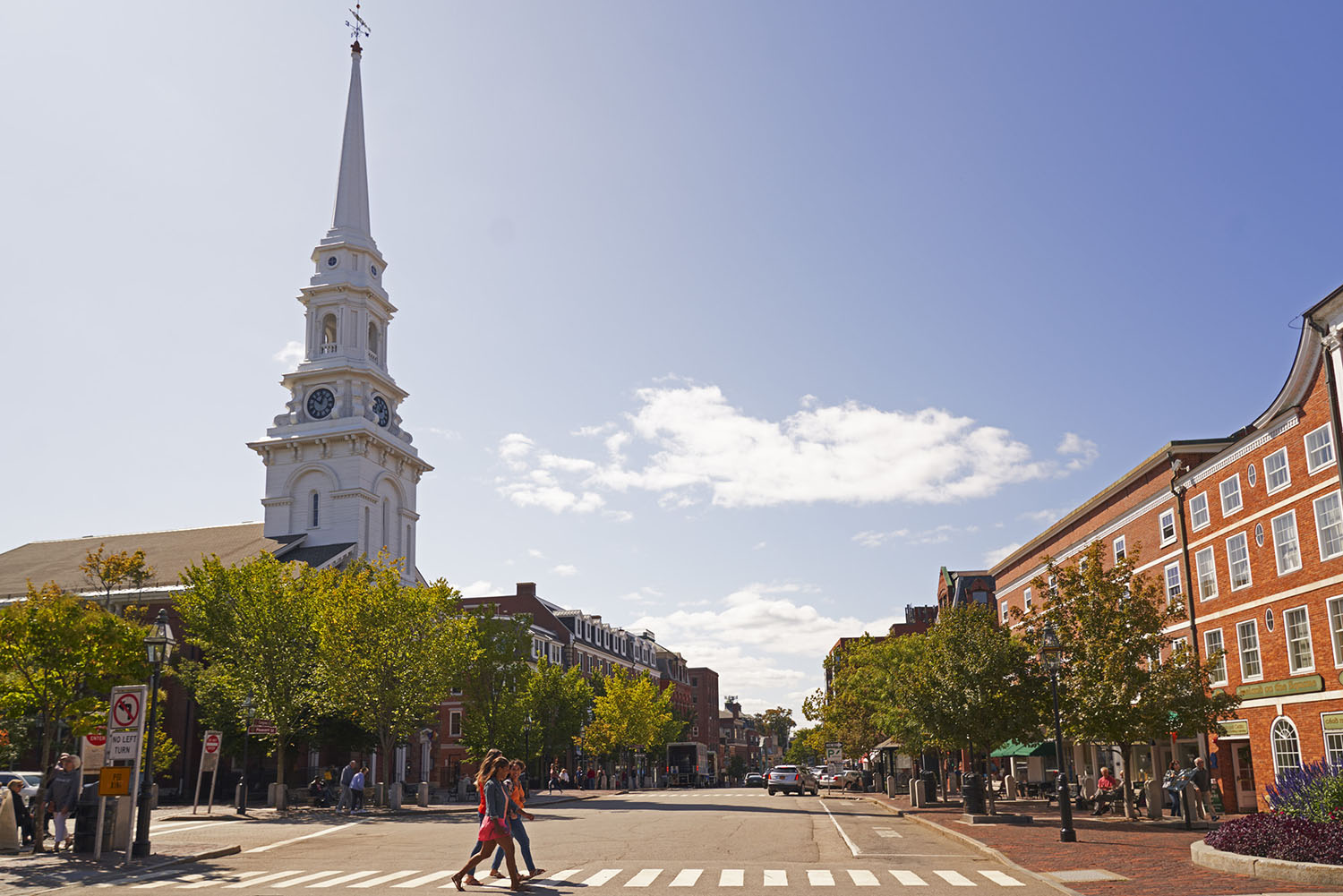 Image of church and downtown city