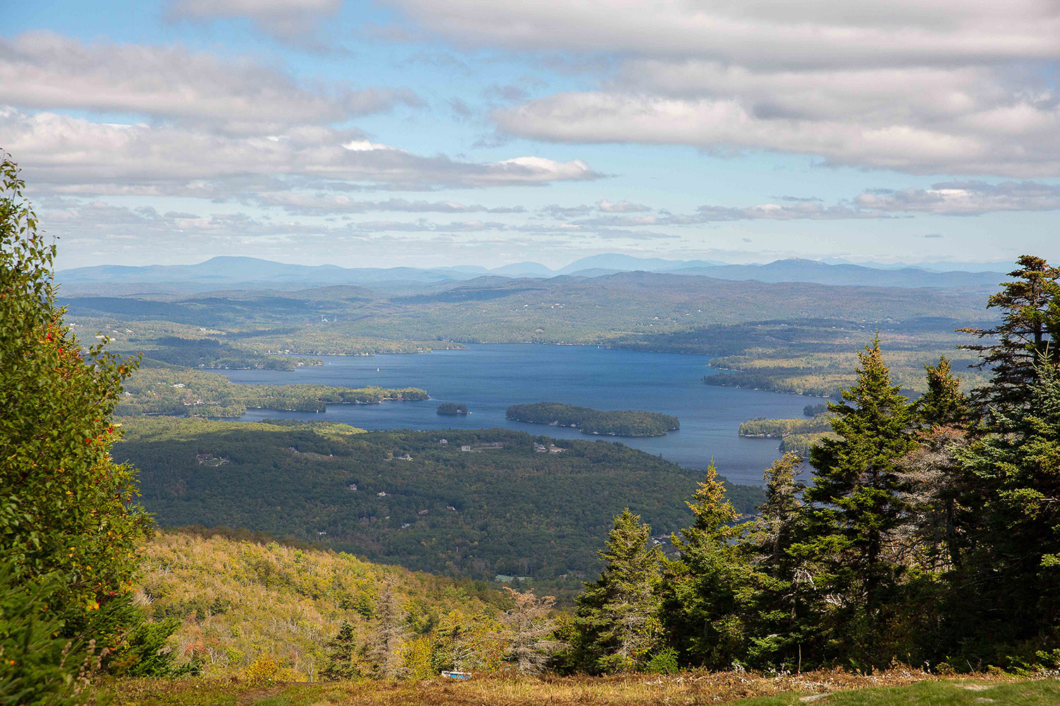 aerial view of lake sunapee