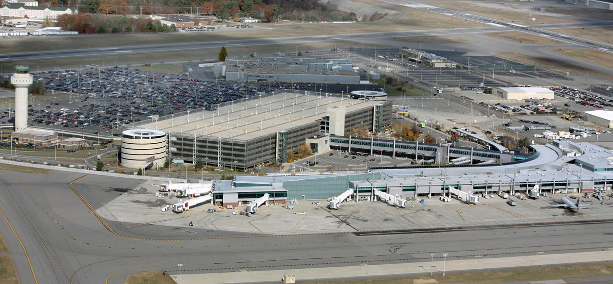 aerial view of an airport