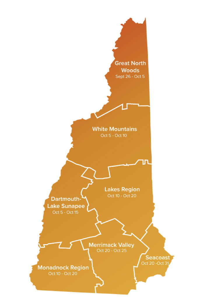 Peak foliage map dates