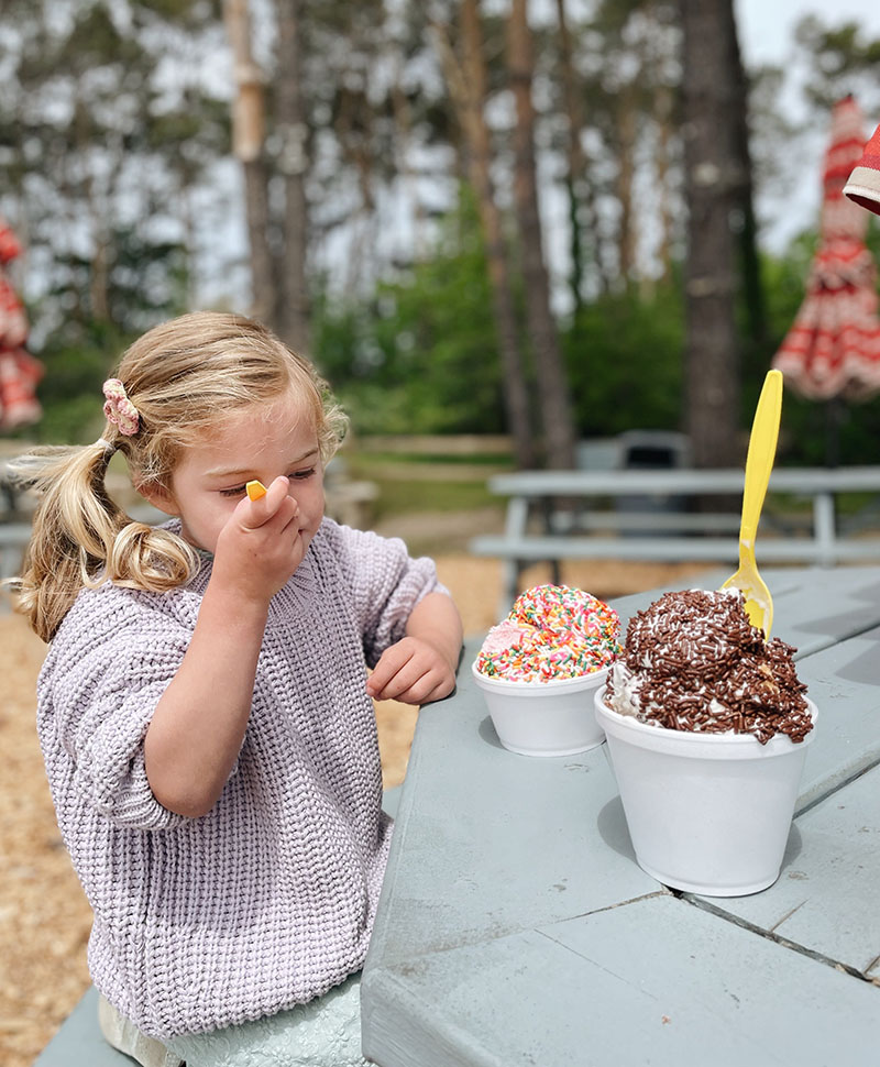 little girl eating ice cream