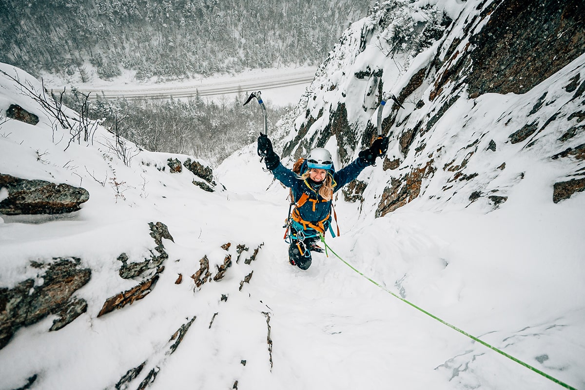 an ice climber in nh