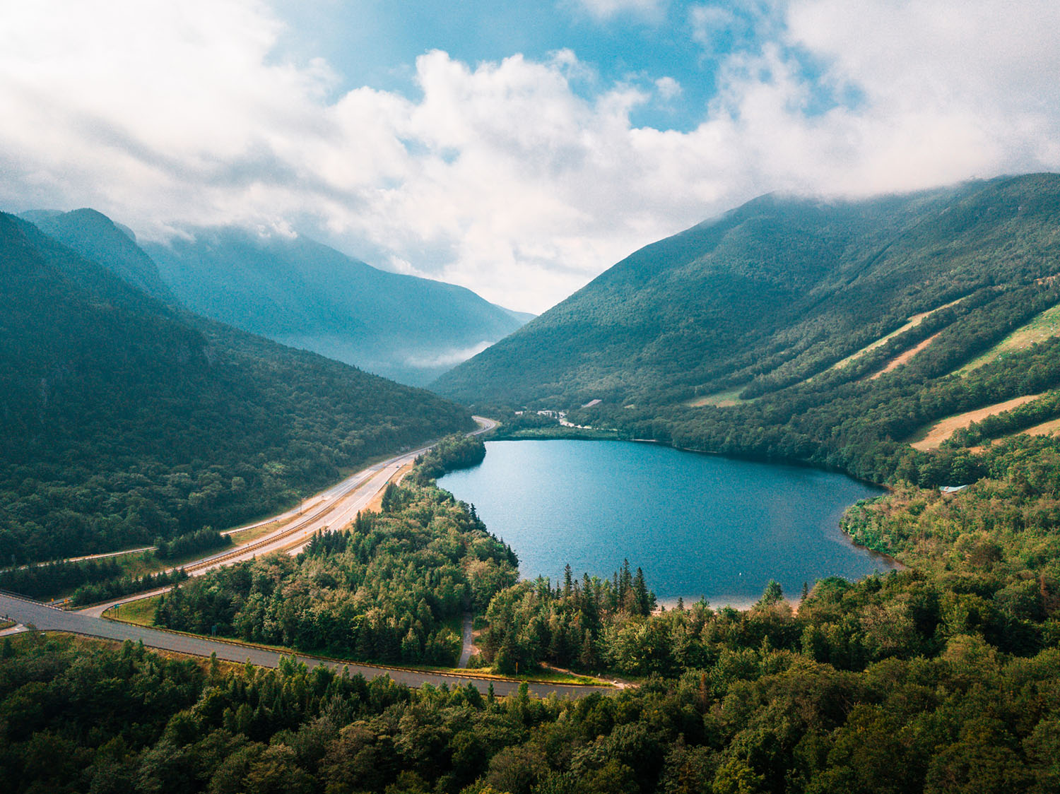 aerial view of the white mountains