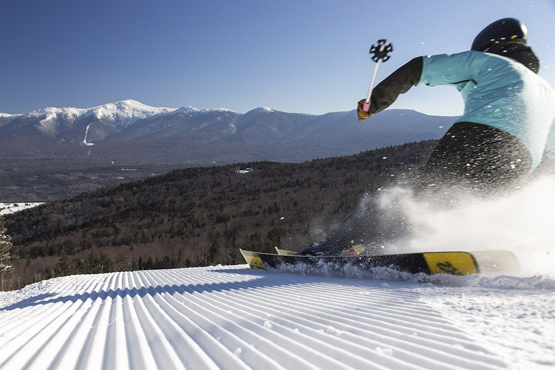 Person skiing down a mountain