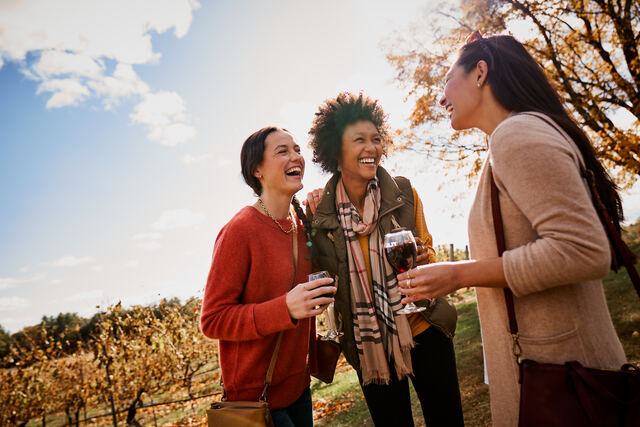 A group of friends drinking wine