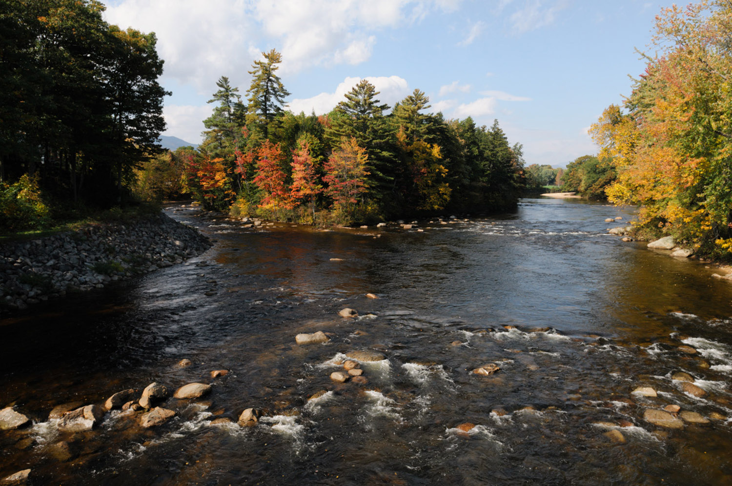 Image of lake and fall foliage