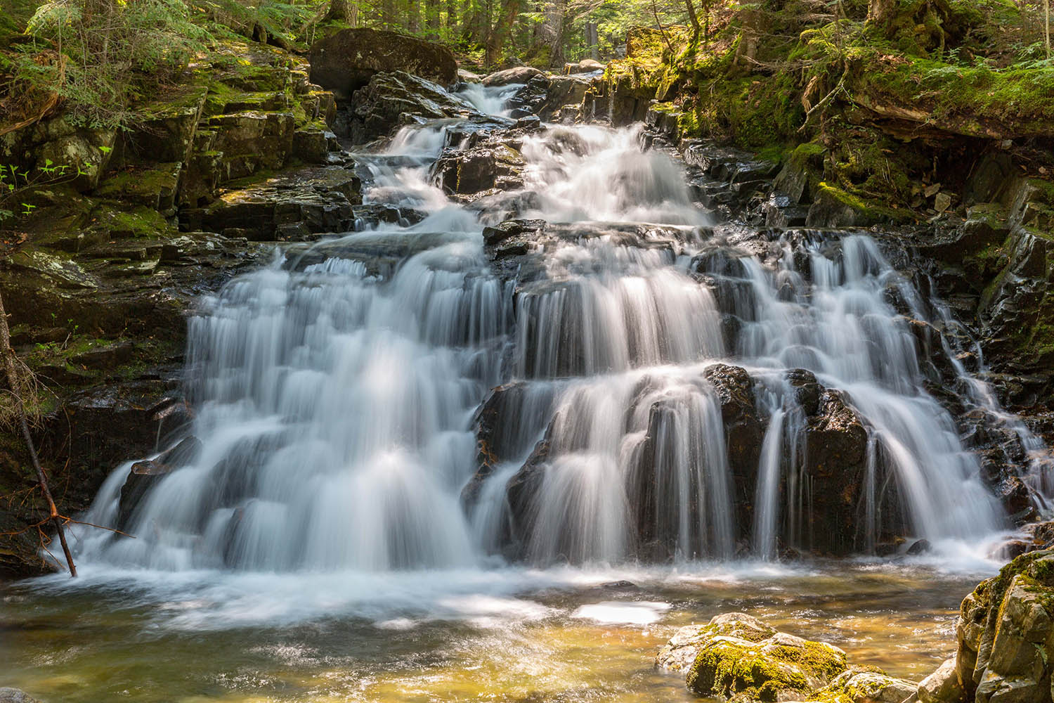 Waterfall coming off a mountain