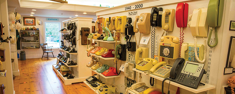 telephones on a wall