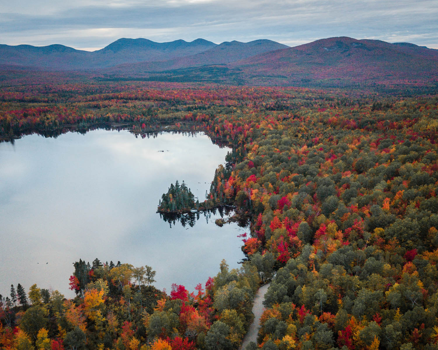 aerial view of the great north woods