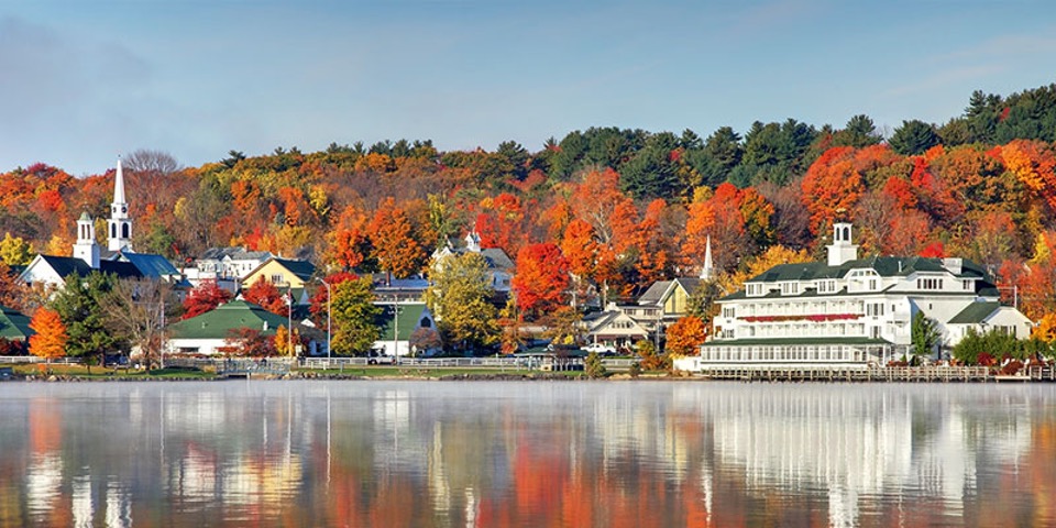 Red, Yellow, Green and Orange foliage at The Lakes Tour Byway