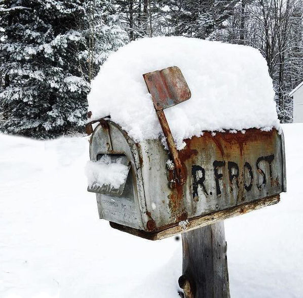 The iconic mailbox in winter.